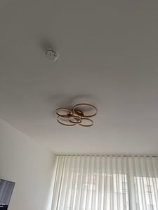 ZMH LED Deckenleuchte 59cm Dimmbar mit Fernbedienung 45W Deckenlampe 2 Ringen Innenleuchte für Wohnzimmer Schlafzimmer Küchen Arbeitszimmer Schwarz Kunden-Foto 2