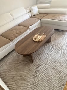 Skye Decor, Sable - Travertine, Walnut, stolik kawowy, trawertyn, płyta wiórowa pokryta w 100% melaminą, 119 x 60 x 40 cm Zdjęcie produktu od klienta nr 11
