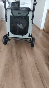 WISFOR Hundebuggy Faltbar, XL Hundewagen für mittelgroße und große Hunde bis 65kg,  Hundeanhänger Hundetasche mit verstellbar Griff Kunden-Foto 14
