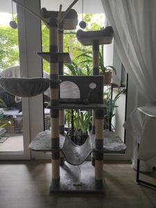 FEANDREA škrabadlo, XXL kočičí strom, 164 cm, světle šedá PCT087W01 Fotografie od zákazníka č. 42