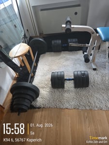 TREX SPORT Hantelscheiben Set 20kg (4x2,5kg, 2x5kg) TX-020AS |Kunststoff Gewichtsscheiben Ø27mm |Fitness Scheiben, Gewichte für Hantel, Hantelgewichte Kunden-Foto 1