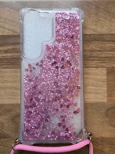 Samsung Galaxy S26 Ultra Hülle - Coverup Liquid Glitzer Back Cover mit Handykette - Pink Kunden-Foto 1