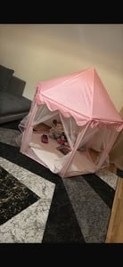 Spielzelt Kinder,Rosa prinzessinzelt Kinderzelt für Drinnen Kinderzelt Spielzelt Φ140cm Kunden-Foto 1