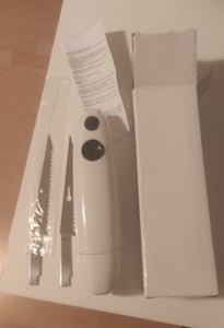 Coltello da cucina elettrico con lame gemelle in acciaio inossidabile Foto del cliente 1
