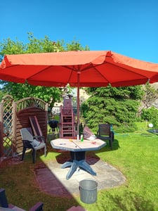 Merxx Marktschirm, Sonnenschirm Ø 400 cm, terracotta Kunden-Foto 1