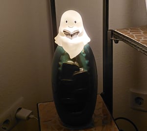 Halloween Geisterstatue Nachtlicht für Partydekorationen, Niedliche Gespenster-Badewannenblubber Lampe, 3D-LED Halloween-Deko für Party,Badezimmer Kunden-Foto 1