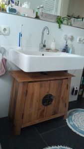 Mobile bagno in pino massiccio 70x32x63 cm Foto del cliente 1