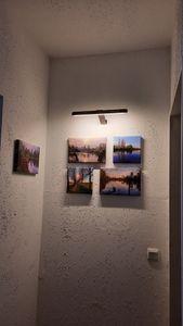 16 Zoll Kabellose Bilderleuchte mit Fernbedienung, 2-in-1USB-aufladbares Nachtlicht ，3 Beleuchtungsmodi, LED-Magnet-Dartlampe mit Timer,für Malkunst Kunden-Foto 1