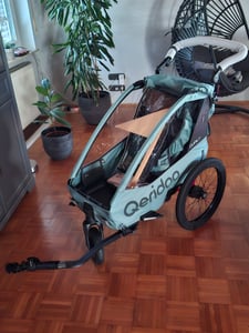 Qeridoo QUPA Plus 1 - Kinderfahrradanhänger für 1 Kind, Farbe: Mineral Blue Kunden-Foto 1