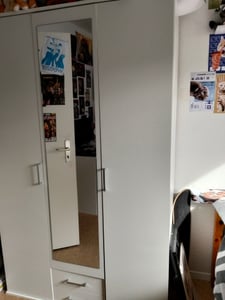 Kleiderschrank KARL Drehtürenschrank 3-türig in weiß inkl. Spiegel Kunden-Foto 1