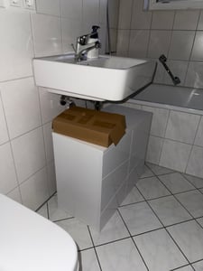 EUGAD Waschbeckenunterschrank, mit 2 Türen, verstellbare Ablage, Weiß Kunden-Foto 1