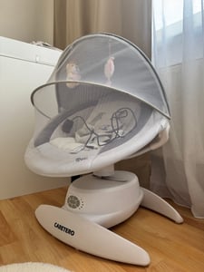 CARETERO Chaise à bascule pour enfants Opti - Rotation 360 degrés - Moustiquaire - Beige Photo du client 5