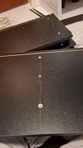 Kredens, komoda z regulowanymi półkami i złotą metalową ramą, komoda z 4 drzwiami, kredens, bufet, szerokość: 120 cm Zdjęcie produktu od klienta nr 1