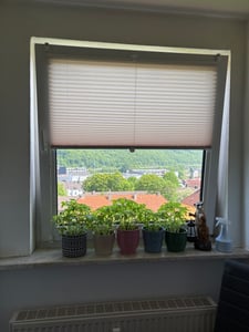 Plissee Faltrollo Jalousie Klemmfix ohne Bohren Alu Profil blickdicht Rollo weiß 105cm 105 - 130cm Kunden-Foto 2