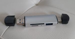 Kartenleser 6 in 1 SD Speicherkartenleser USB 3.0 Typ C Micro USB OTG TF XC MMC Grau Kunden-Foto 1