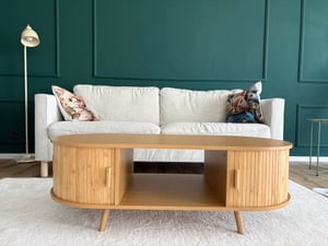 Couchtisch 'Nordkapp' mit 2 Türen 120 x 55 x 40 cm Holz Bambus Kunden-Foto 1