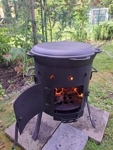 BBQ-Toro Gusseisen Kazan 12,1L mit Kazan Ofen Ø 35 cm, Gusstopf mit Deckel, Gulaschkessel Kunden-Foto 1