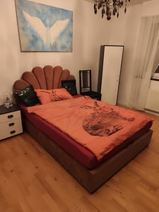 Flieks Polsterbett 140x200cm mit Lattenrost, Doppelbett Jugendbett Kinderbett mit Stauraum, Hydraulisches Boxspringbett Holzbett Stauraumbett, Samt Kunden-Foto 1