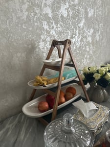 Villeroy & Boch Artesano Original etagere / torre di servizio - legno - 3 livelli - con ciotole di servizio Foto del cliente 1