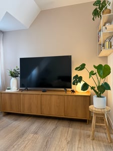 Furniture24 TV-kast Yasumi - Rtv195 Dk Tv - Dressoir met 4 deuren, 195 cm breed, eikenhout, caramelkleur, push-to-open systeem Klantenfoto 1