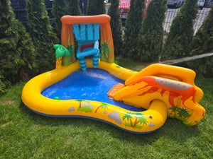 INTEX 57444NP -Playcenter - Dinosaurier Playcenter mit Rutsche (249x191x109cm) Dino Planschbecken Kunden-Foto 1
