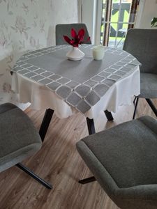 Dekori Runder Ausziehbarer Esstisch für Esszimmer, Wohnzimmer PERO, Loft-Stil, Durchmesser: 110 / 160 cm, Farbe: Eiche Craft Golden / Weiss Kunden-Foto 24