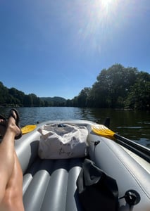 INTEX 66324NP Schlauchboot Excursion 4 Set mit Paddel Luftpumpe 500kg Paddelboot Kunden-Foto 2