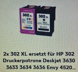 1x 302 XL ersetzt für HP 302 Druckerpatrone Deskjet 3630 3633 3634 3636 Envy 4520 4522 4524 4525 4527 OfficeJet 3830 3831 3832 3833 5220 5230 5232 Kunden-Foto 5