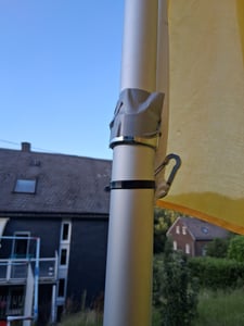 KESSER® Teleskop Fahnenmast Aluminium 6,30m Bodenhülse 60cm inkl Deutschlandfahne Höhenverstellbar Flaggenmast Mast Deutschland Flagge Alu Kunden-Foto 2