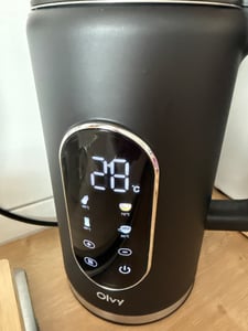 Bollitore Olvy color crema, regolazione della temperatura, 1,7 L – display LCD, 2200 W, senza BPA, funzione di mantenimento del calore, filtro anticalcare, selezione della temperatura 40–100 °C, acciaio inossidabile Foto del cliente 1