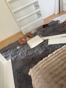 Waschbarer Teppich Wohnzimmer Kurzflor Einfarbiger Moderner Stil Weich Kunden-Foto 1