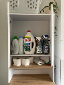 Waschmaschinenschrank Vicco Viktor Anthrazit/Goldkraft Eiche 93.6 x 88.2 cm 2 Teile mit Regal, Model 56188 Kunden-Foto 4