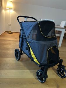 PawHut Hundebuggy Hundewagen Faltbarer Haustier Buggy bis 40 kg, Oxford, Grau Kunden-Foto 4