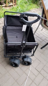 Skladací ručný vozík HyperMotion Black - Prepravný vozík na pláž, kempovanie a nákupy - Nosnosť 80 kg Fotografia od zákazníka č. 11