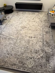 Tapiso Teppich VALLEY Modern Kurzflor Grau Creme Wohnzimmer 300 x 400 cm Kunden-Foto 4