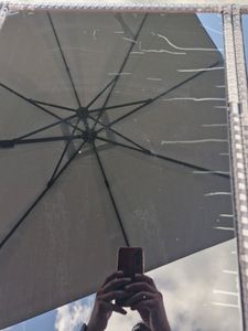 tectake® Rattan Sitzgruppe wetterfest platzsparend zusammenschiebbar 13-teilig inkl. Schutzhülle 20 Polster bis 12 Personen in natur/dunkelgrau Kunden-Foto 1