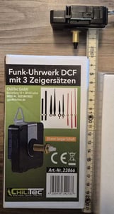 Funkuhrwerk DCF mit 3 Zeigersätzen aus Kunststoff 25mm langer Schaft Kunden-Foto 1