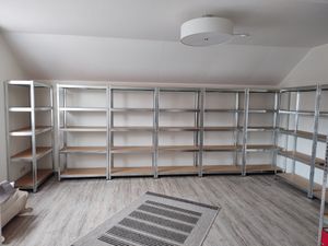 AREBOS sada 2 ťažkých políc 180x90x40 cm | 875 kg, 5 MDF dosiek Fotografia od zákazníka č. 3