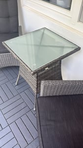 Polyrattan Balkontisch Rattan Tisch Beistelltisch Gartentisch 60 cm Anthrazit Kunden-Foto 1