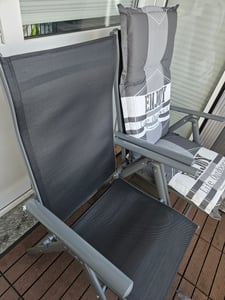 SONGMICS Gartenstuhl (2 St),8-fach verstellbare Rückenlehne,Campingstuhl schwarz Kunden-Foto 1
