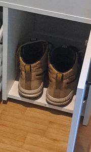 Mondeer Schuhschrank Schuhbank mit Sitzfläche 100 x 52 x 30 cm Grau Kunden-Foto 3