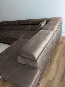 Masseno Narożnik CASONE R-S z funkcją spania i pojemnikiem na pościel Kształt U, Rozkładana sofa, Rogówka - Beżowy, MONOLITH 09 Zdjęcie produktu od klienta nr 6