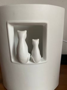 Lámpara de mesa Gilde, diseño de gato, porcelana, blanca, unidad.Altura: 26.00 cmAncho: 18.00 cmProfundidad: 10.50 cm32826 Foto del cliente 1