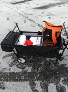 Jopassy Bollerwagen mit Dach Faltbar Handwagen Klappbar Gerätewagen Gartenwagen Transportwagen mit Teleskopgriff Strandwagen Schwarz Kunden-Foto 1