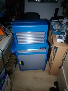 FCH Werkzeugschrank aus Metall, Kombi-Rollschrank mit tragbaren Werkzeugkästen, mobiler Werkstattwagen mit 4 Schubladen (Schwarz) Kunden-Foto 2