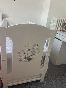 Baby Delux Babybett Kinderbett Lia 120x60 Weiß Teddy Motiv mit Schublade Kunden-Foto 1