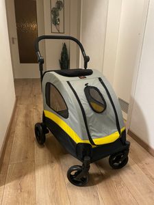 WISFOR Hundebuggy Faltbar, XL Hundewagen für mittelgroße und große Hunde bis 65kg,  Hundeanhänger Hundetasche mit verstellbar Griff Kunden-Foto 5