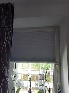 Wabenplissee Klemmfix ohne Bohren Thermo Plissee verspannt verdunkelnd blickdicht Weiß 110x130cm,Fenster Tür Sonnenschutz Hitzeschutz Doppelplissee Kunden-Foto 1