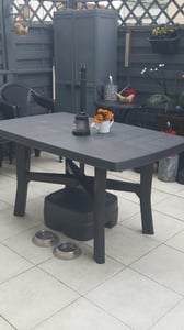Gartentisch Progarden Rodano 138 x 88 x 72 cm anthrazit Kunststoff, bis zu 4 Sitzplätze Kunden-Foto 1