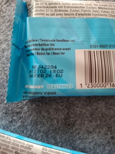 Mr Beast Feastables Schokoladenriegel | 4er-Pack: Peanut Butter, Milk Chocolate, Milk Crunch & Almond | 4 x 60g | +Heartforcards Versandschutz Kunden-Foto 2